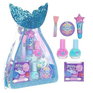 Townley Girl Mermaid Vibes 8-Piece Makeup Set for Ages 3+