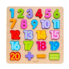 Wooden Number Puzzle Toys, Abc Letter & Number Puzzle For Toddlers 1 2 3 Year Old, Preschool Learning Toys For Kids, Educational Name Puzzle Gift For Boys And Girls