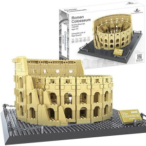 Apostrophe Games Roman Colosseum Building Block Set - 1756-Pieces Colosseum Model Building Blocks For Adults And Kids - Italy’S Colosseum Architecture Kit Famous Landmark Series