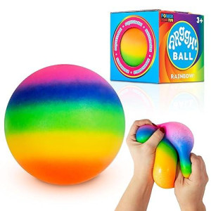 Power Your Fun Giant Rainbow Stress Balls - 3.75 Inch Fidget Toy