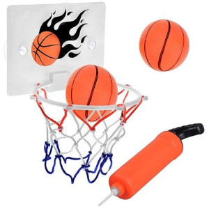 Seisso Basketball Hoop Bath Toys For For Toddler, Kids Basketball Hoops For Game Sport, 2 Soft Ball & Pump, Upgrade Suction Cup