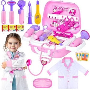 GINMIC Kids Doctor Play Kit - 22 Piece Pretend Play Set