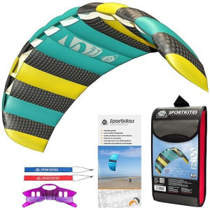 Hq Symphony Beach Iii 2.2 Stunt Kite, Aqua, Dual Line Foil Sport Kite…