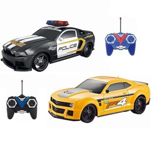 Rc Police Car & Racing Sports Car 1:24 Scale Remote Control Police Chase Fun | Two Players Can Play Together