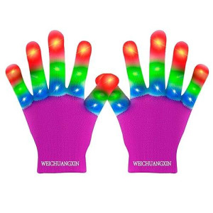 WEICHUANGXIN LED Light Up Gloves - Pink, Medium, 6