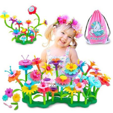 Vertoy Gifts For 3 4 5 6 Year Old Girls, Flower Garden Building Toys Set For Toddlers, Stem Preschool Activities And Gardening Pretend Playset, Stacking Game For Age 3+ Little Kids