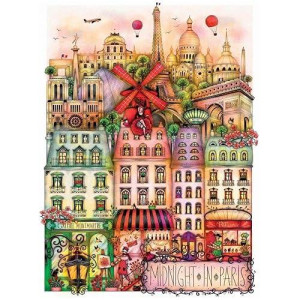 Ki Puzzle 1000 Piece Puzzle For Adults Madalina Tantareanu Cities At Midnight: Paris Art Jigsaw Puzzle 27X20 Ki Puzzles