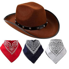 Spooktacular Creations Brown Cowboy Hat & Bandana Set