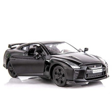 Bdtctk 1/36 Scale Gtr R35 Supercar Model Toy Zinc Alloy Die-Cast Pull Back Vehicles Kid Toys For 4 5 6 Years Old Boy Girl Gift (Black)