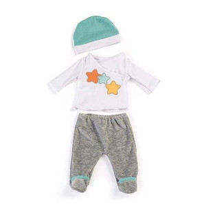 Miniland Grey 2-Piece Pajama Set for 15¾” Dolls