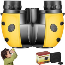 QTECLOR Yellow Mini Binoculars 8x21 for Kids - Shock