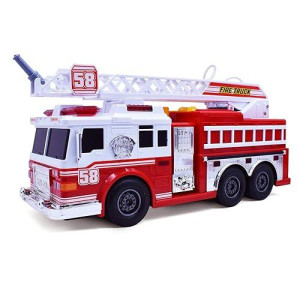 VEBO Motorized Fire Truck with Lights & Water Pump, 15"