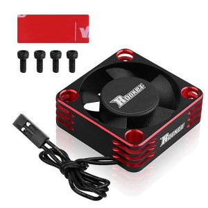 Arrarown Motor Cooling Fan 30Mm Rc Model Heatsink 28000Rpm Esc Cooling Fan For Rc Car 1/8 1/10 1/12 Scale 540 550 Brushless Motor (Black+Red)