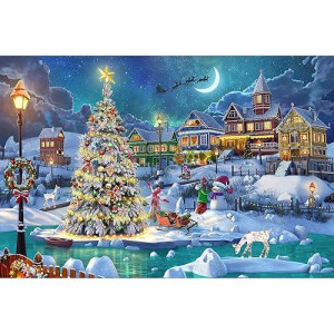 Becko US 1000 Piece Wooden Jigsaw Puzzle - Snow Scene