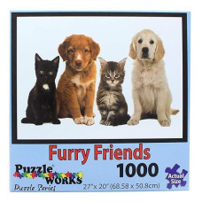 Staci19 Furry Friends 1000-Piece Puzzle, 27" x