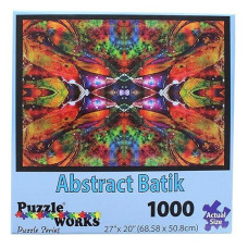 Puzzleworks Abstract Batik 1000-Piece Puzzle, 27"x20"