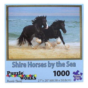 Puzzleworks Shire Horses by The Sea 1000 Piece Puzzle 27"x20