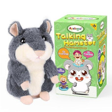 Ayeboovi Gray Talking Hamster Toy for Kids 3-5 Years