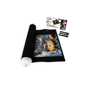 Toynk Jigsaw Puzzle Roll Up Mat - 46"x26" Black Storage