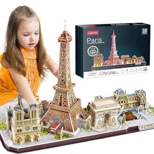 Cubicfun 3D Puzzles For Kids Ages 8-10 Led Paris Cityline, Toys For Kids Arts And Crafts For Kids Ages 8-12 Stem Projects For Kids Ages 8-12 Gifts For Girls Boys Easter Gifts For Kids Home Decor