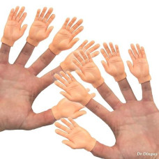 DR DINGUS 10 Pack Finger Hands - Premium Rubber Puppet Props