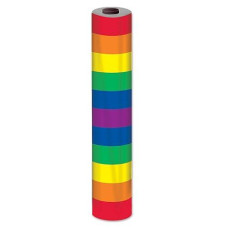 Beistle Plastic Rainbow Party Table Roll Happy Birthday Decorations-Unicorn Theme Tableware Accessory-Rectangular Tablecloths, 40" X 100', Red/Orange/Yellow/Green/Blue/Purple