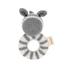 Cheengoo Hand Crocheted Ring Rattle - Zebra