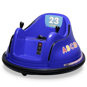 Kidzone 12V 2-Speeds Electric Ride On Bumper Car For Kids & Toddlers 1.5-6 Years Old, Diy Sticker Baby Bumping Toy Gifts W/Remote Control, Led Lights, Bluetooth & 360 Degree Spin, Astm Certified