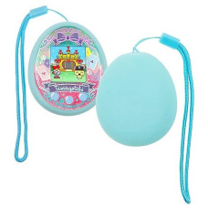 Xcivi Silicone Cover And Lanyard For Tamagotchi On/ Meets/ Mitsu/ M!X/4U/M.X Virtual Interactive Pet Game Machine, Updated Version Without Cat Ears (Blue)