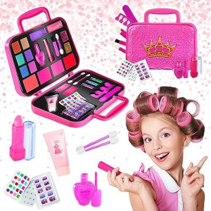 Toysical Kids Makeup Kit For Girl - Real, Non Toxic Makeup For Kids Kit With Remover, Washable Toddler Makeup Kit - Princess Birthday Gift Pretend Play Makeup For Ages 3 4 5 6 7 8 9 10 Years Old