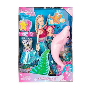 Yellow River Mermaid Doll Playset with Color Changing Tail