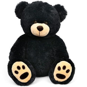 Lotfancy Teddy Bear Stuffed Animals, 20 Inch Soft Cuddly Plush Black Bear, Cute Toy With Footprints, Gift For Kids Baby Toddlers On Baby Shower, Valentine'S Day, Birthday, Christmas