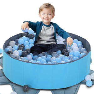 LimitlessFunN Kids Ball Pit - 40" Blue Foldable Playpen