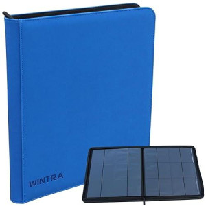 Wintra 12 Pocket Blue Card Binder, Side Loading Trading Card Collectors Album, Premium Card Holder With 720 Pockets ，Compatible With All Standard Size Trading Cards And Sports Cards