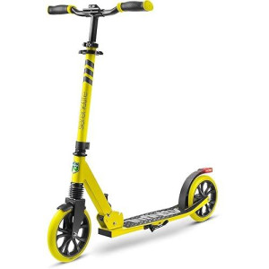 Serenelife Kick Scooter Adult Teenagers Kids- 2 Wheel Kids Scooter With Adjustable T-Bar Handlebar - Alloy Anti-Slip Deck - Portable Folding Scooters For Kids With Carrying Strap - Yellow