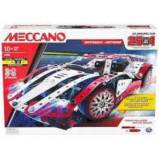 Meccano 25-in-1 Motorized Supercar STEM Kit for Ages 