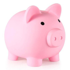 Pjdrllc Piggy Bank, Unbreakable Plastic Money Bank, Coin Bank For Girls And Boys, Medium Size Piggy Banks, Practical Gifts For Birthday, Easter, Christmas (Pink)