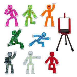 StikBot Clear Action Figures Set with Tripod for Stop Motion