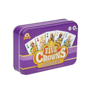 Playmonster Five Crowns Collectible Tin - Card Game For Kids And Adults, Family Game Night, The Game Isn’T Over Until The Kings Go Wild!, 5 Suited Rummy Style Card Game, 1-7 Players, Ages 8+