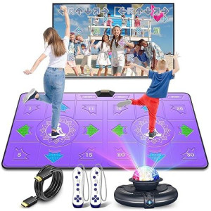 Fwfx Dance Mat For Kids And Adults, Exercise & Fitness Dance Pad Game For Tv, Double User Wireless Dancing Mat, Musical Electronic Dance Mats With Hd Camera, For Girls & Boys Ages 6+