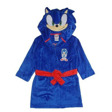 Sonic The Hedgehog Boys' Plush Fleece Robe, Sonic Blue 4