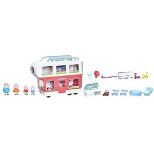 Peppa Pig Peppa’S Adventures Peppa’S Family Motorhome Preschool Toy, Vehicle To Rv Playset, Plays Sounds And Music, Ages 3 And Up