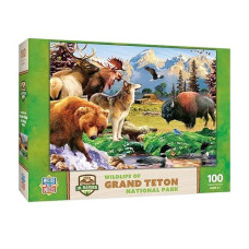 Masterpieces - 100 Piece Jigsaw Puzzle For Kid 6+ Years, Wildlife Of Grand Teton National Park, Educational And Fun Game, Gift Idea For Children, 19" X 14"