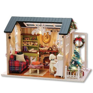 TuKIIE 1:24 Scale Mini Dollhouse Kit with Furniture