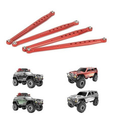 Rcawd Lower Suspension Links Set 4Pcs For Redcat 1/10 Everest Gen7 Pro/Sport Rc Crawler Links Rod Aluminum Linkage Rod Arm Set Upgrade Part Red