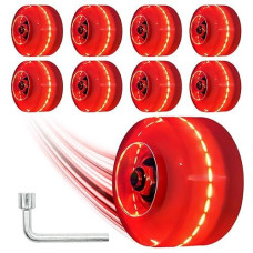 Nezylaf Light Up Roller Skate Wheels 58mm Red 78A