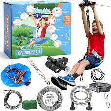 Hyponix 100ft Zip Line Kit for Kids & Adults - Rust Proof