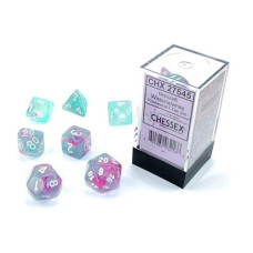 Chessex Nebula Polyhedral Dice Set Wisteria With White Luminary (7 Dice)