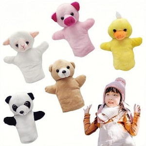 Yolococa 5-Pack Soft Plush Animal Hand Puppets for Kids