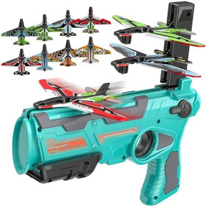 Airplane Toys For 4 5 6 Years Old Boys, Outdoor Toys For Kids Ages 4-8, Catapult Airplane With 8 Pcs Glider Plane,Boys Toys Age 6-8 With One-Click Ejection Airplane Game, Gifts For 4-8 Years Old Boys